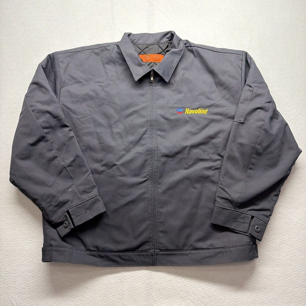 Red Kap Quilted Chevron Havoline Embroidered Jacket Gray Men’s 2XL